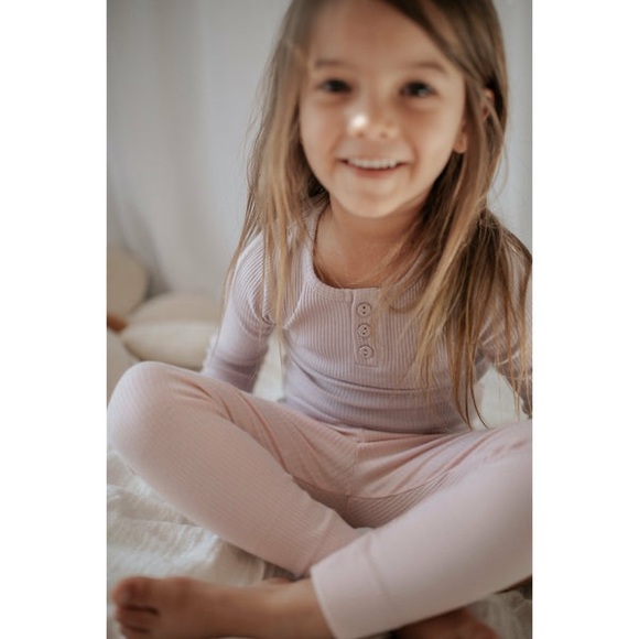 Kids Long Sleeve Ribbed Henley - Picture 2 of 7